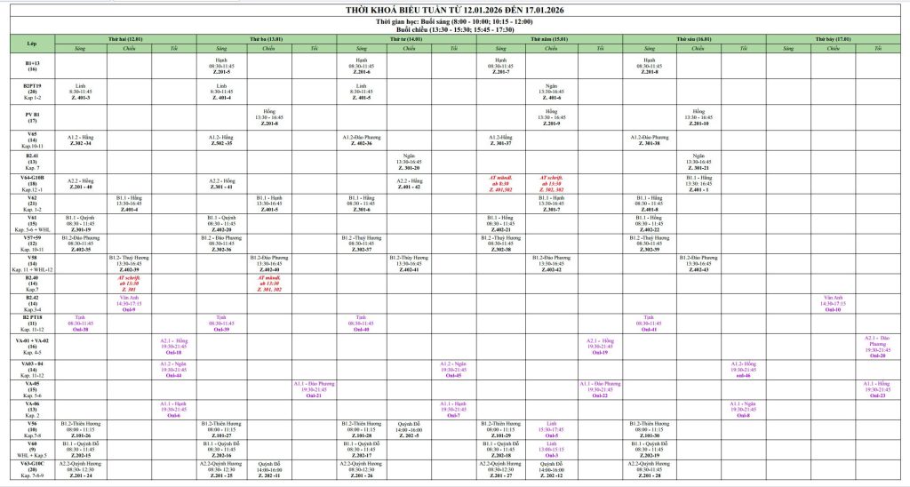 Kursplan 12.01. 17.01.2026