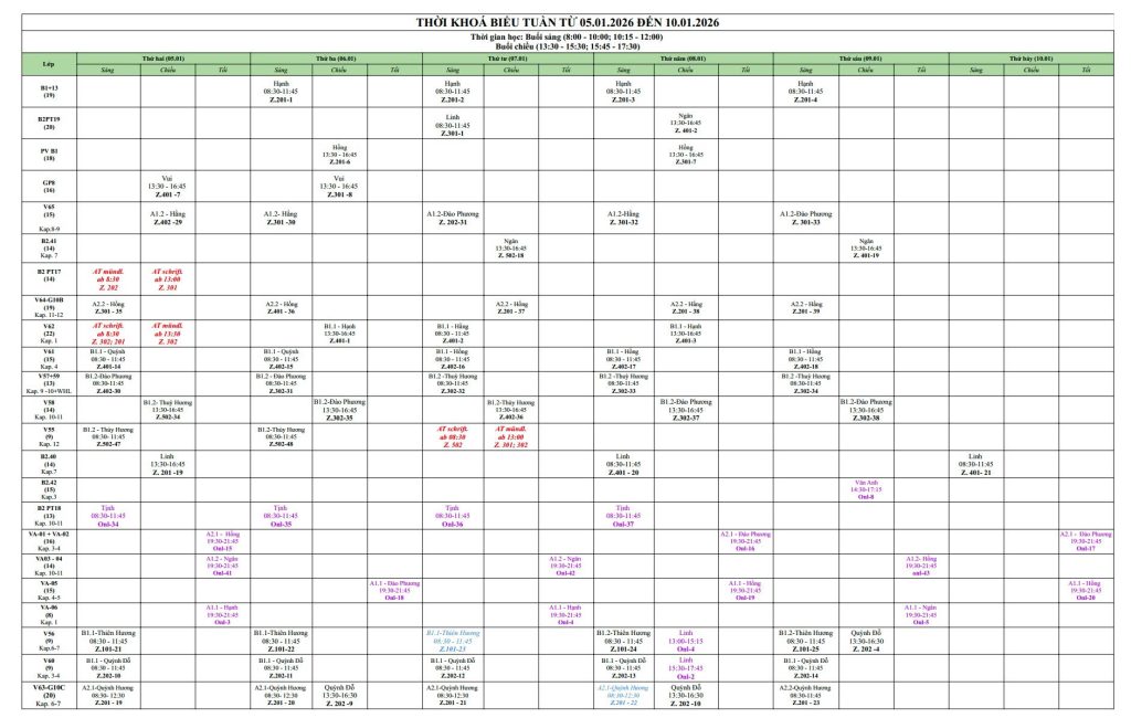 Kursplan 2026 tu 05.01.2026 10.01.2026