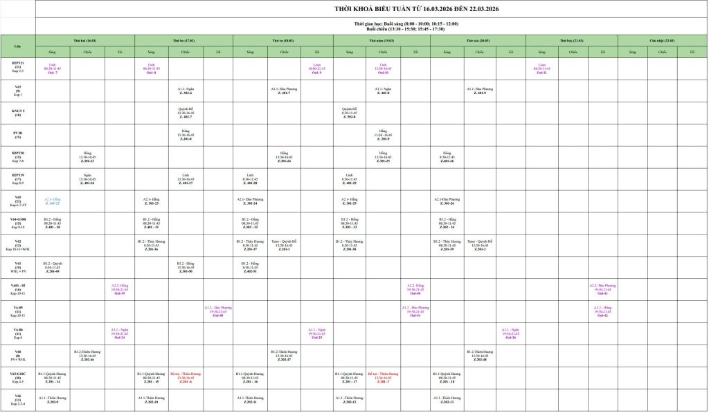 Kursplan 2026 16.03 22.03