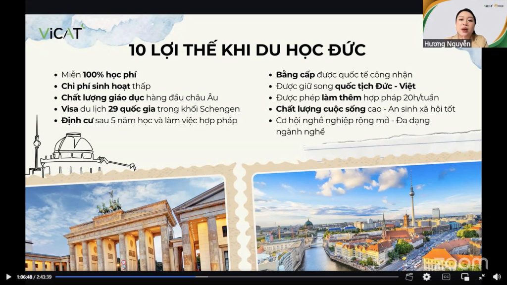 10 lợi thế khi du học Đức  với sự chia sẻ từ Host Hương Nguyễn